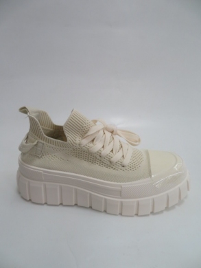 Trampki damskie na koturnie (36-41) 8093-4 BEIGE