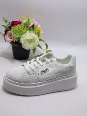 Buty sportowe damskie na płaskim (36-41) EL-043 WHITE