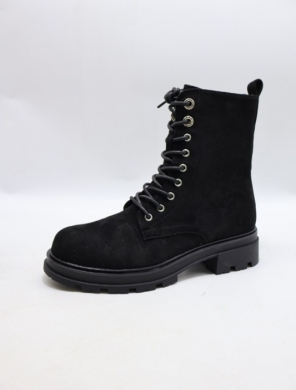 Botki damskie ocieplane na płaskim (36-41) 5182-9A BLACK