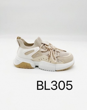 Buty sportowe damskie na płaskim (36-41) BL305 BEIGE