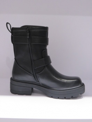 Botki damskie na płaskim (36-41) 25098-1 BLACK