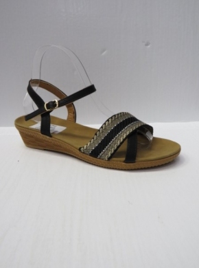 Sandały damskie na koturnie (36-41) 222 BLACK