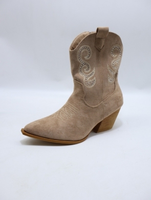 Botki damskie ocieplane na obcasie (36-41) 2623 BEIGE