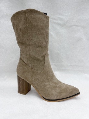 Kozaki damskie na obcasie (36-41) 8613A KHAKI