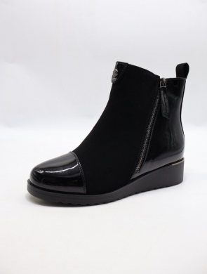 Botki damskie ocieplane na płaskim (36-41) SG887 BLACK