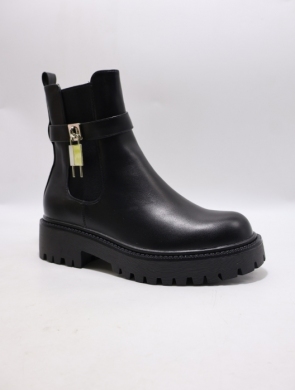 Botki damskie ocieplane na płaskim (36-41) SA7008-1 BLACK