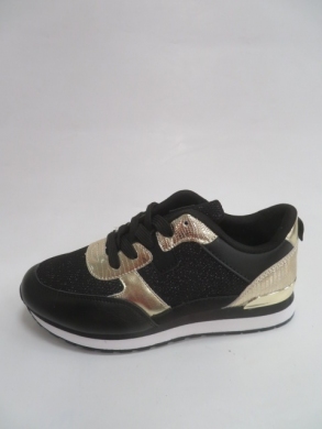 Sneakersy damskie niskie (36-41) 28703 BLACK/GOLD