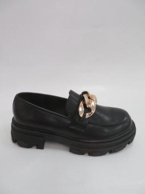 Mokasyny damskie na koturnie (36-41) F08 BLACK