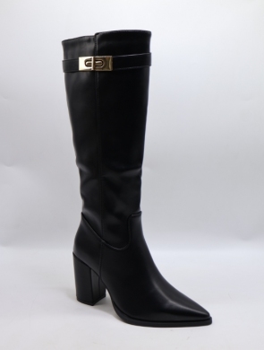 Kozaki damskie ocieplane na obcasie (36-41) 3021 BLACK
