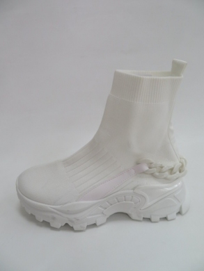 Sneakersy damskie wysokie (36-41) SSY53-8 WHITE