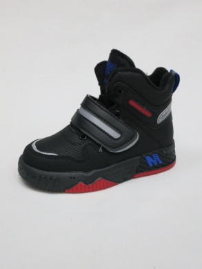 Botki chłopięce ocieplane (22-27) P681 BLACK/RED