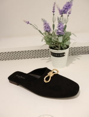 Klapki damskie na płaskim (36-41) P1506 BLACK