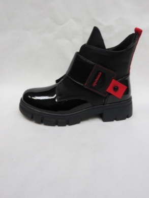 Botki dziewczęce ocieplane (32-37) GQ432 BLACK/RED