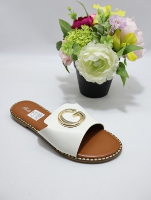 Klapki damskie na płaskim (36-41) 2858 WHITE