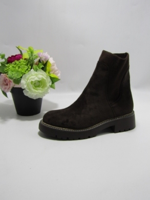 Botki damskie na płaskim (36-41) 9688A BROWN