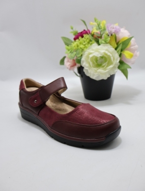 Półbuty damskie na płaskim (36-41) 0536 BURGUNDY