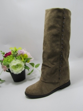 Kozaki damskie ocieplane na płaskim (36-41) ST12 KHAKI