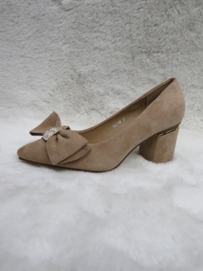 Czółenki damskie na obcasie (36-41) NS318 KHAKI