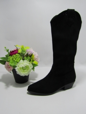 Kozaki damskie na obcasie (36-41) C23-08 BLACK