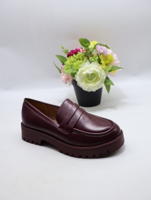 Mokasyny damskie na płaskim (36-41) V-917 BORDO
