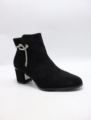 Botki damskie ocieplane na obcasie (36-41) 5528 BLACK