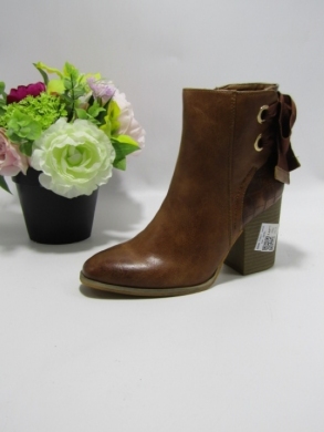 Botki damskie ocieplane na obcasie (36-41) F5817 CAMEL