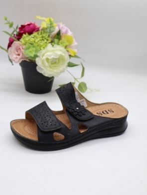 Klapki damskie na płaskim (36-41) 188 BLACK