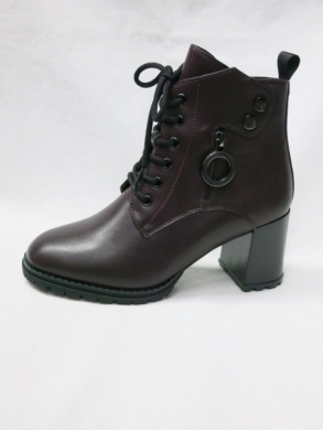 Botki damskie ocieplane na obcasie (36-41) X-6603-5A WINE