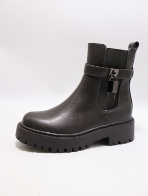 Botki damskie ocieplane na płaskim (36-41) SA7008-6 GREY
