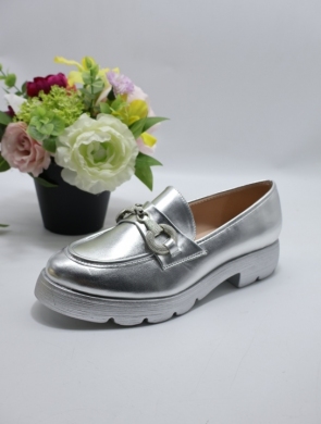 Mokasyny damskie na płaskim (36-41) 8716-1 SILVER