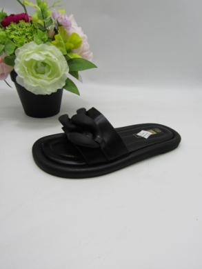 Klapki damskie na płaskim (36-41) S13 BLACK