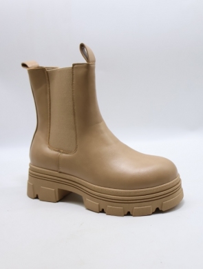 Botki damskie ocieplane na płaskim (36-41) VL185 KHAKI