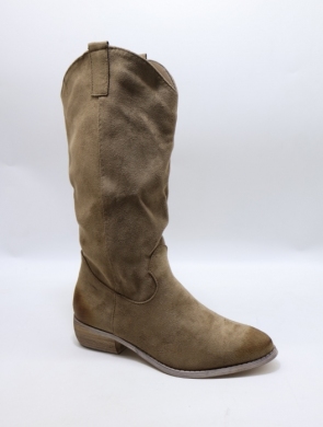 Kozaki damskie na płaskim (36-41) 8181 KHAKI