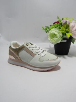 Buty sportowe damskie na płaskim (36-41) 0-119 WH/PINK