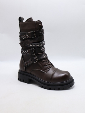 Botki damskie na płaskim (36-41) 7668 BROWN