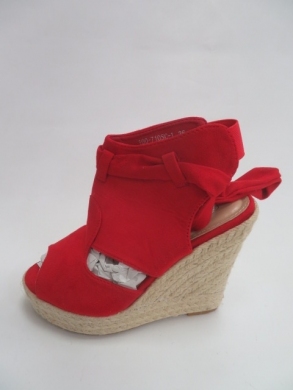 Sandały damskie na koturnie (36-41) 100-710 RED