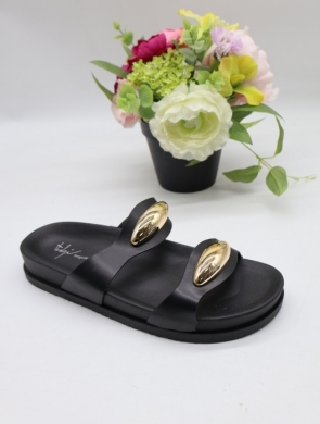 Klapki damskie na płaskim (36-41) NS017 BLACK