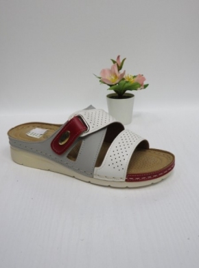 Klapki damskie na koturnie (36-41) KH1105 GREY/WHITE