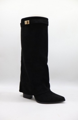 Kozaki damskie ocieplane na obcasie (36-41) RXJ-318-1 BLACK