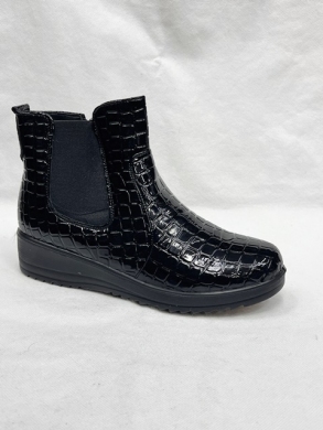 Botki damskie ocieplane na płaskim (39-43) DW33-8 BLACK