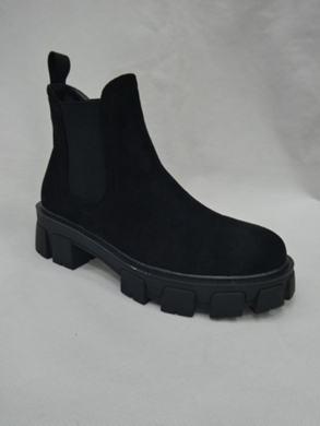 Botki damskie na płaskim (36-41) HBL-2 BLACK SUDE