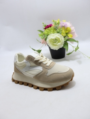 Buty sportowe damskie na płaskim (36-41) 23088 BEIGE