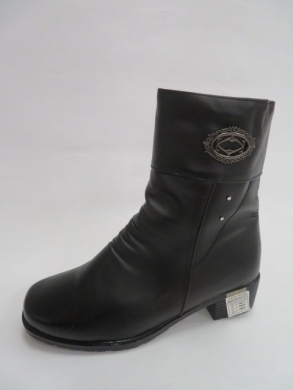 Kozaki damskie ocieplane na obcasie (37-42) B806 BLACK