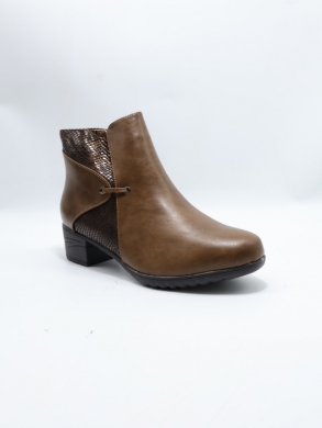 Botki damskie ocieplane na obcasie (36-41) 61725 CAMEL