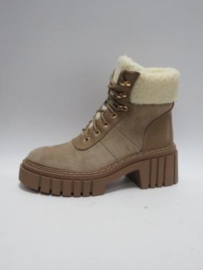 Botki damskie ocieplane na obcasie (36-41) 8608 KHAKI