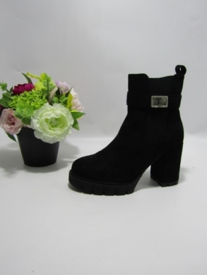 Botki damskie ocieplane na obcasie (36-41) 168-538 BLACK