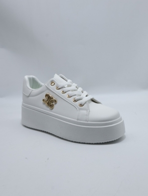 Buty sportowe damskie na płaskim (36-41) YH37 WHITE