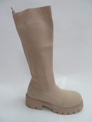 Kozaki damskie jesienne na płaskim (36-41) RQ403 BEIGE