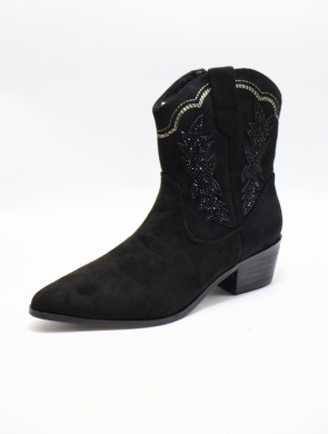 Botki damskie ocieplane na obcasie (36-41) JS122 BLACK