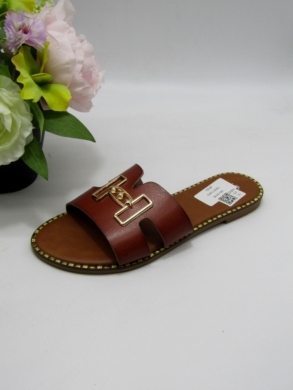 Klapki damskie na płaskim (36-41) 5169 CAMEL